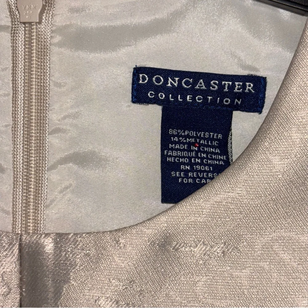 Doncaster One-of-a-kind Shimmering Golden Metallic and Blue Midi Dress Size 8P - Picture 9 of 10